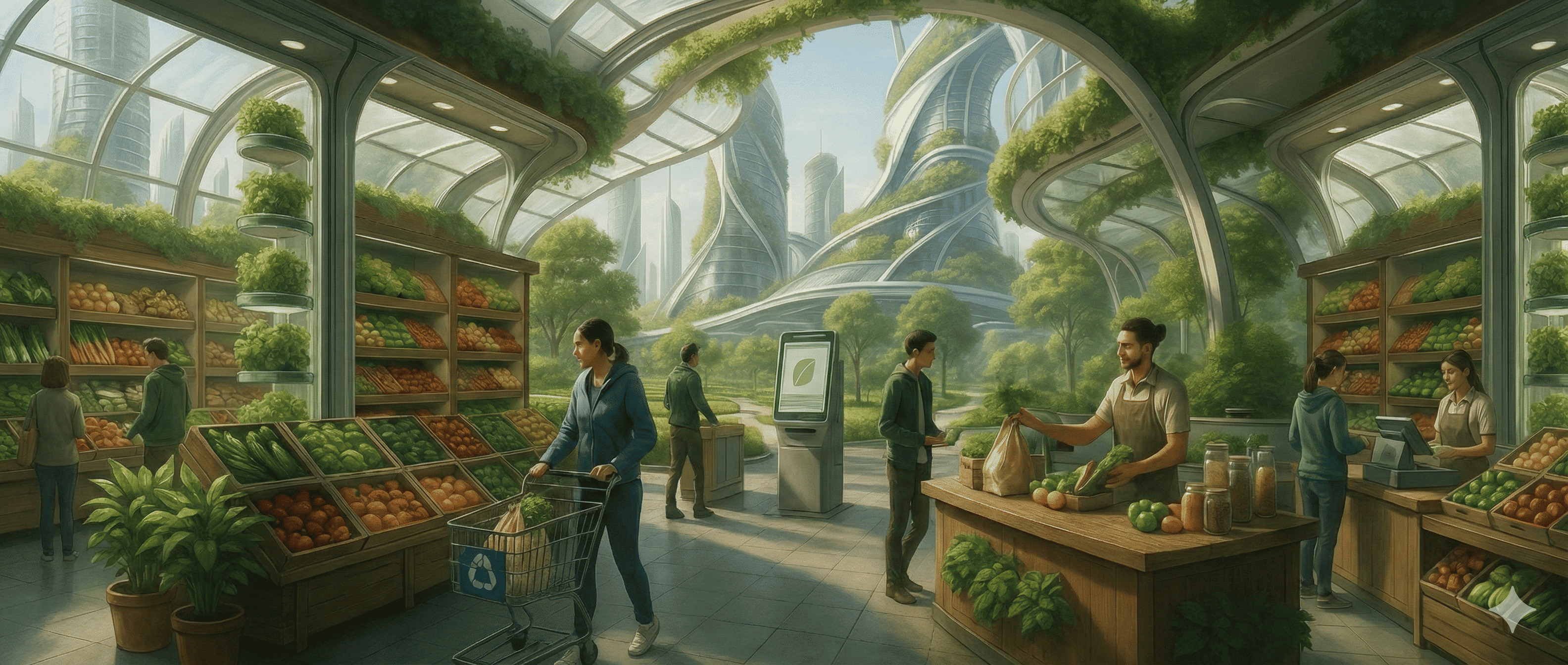 Futuristic eco-friendly landscape